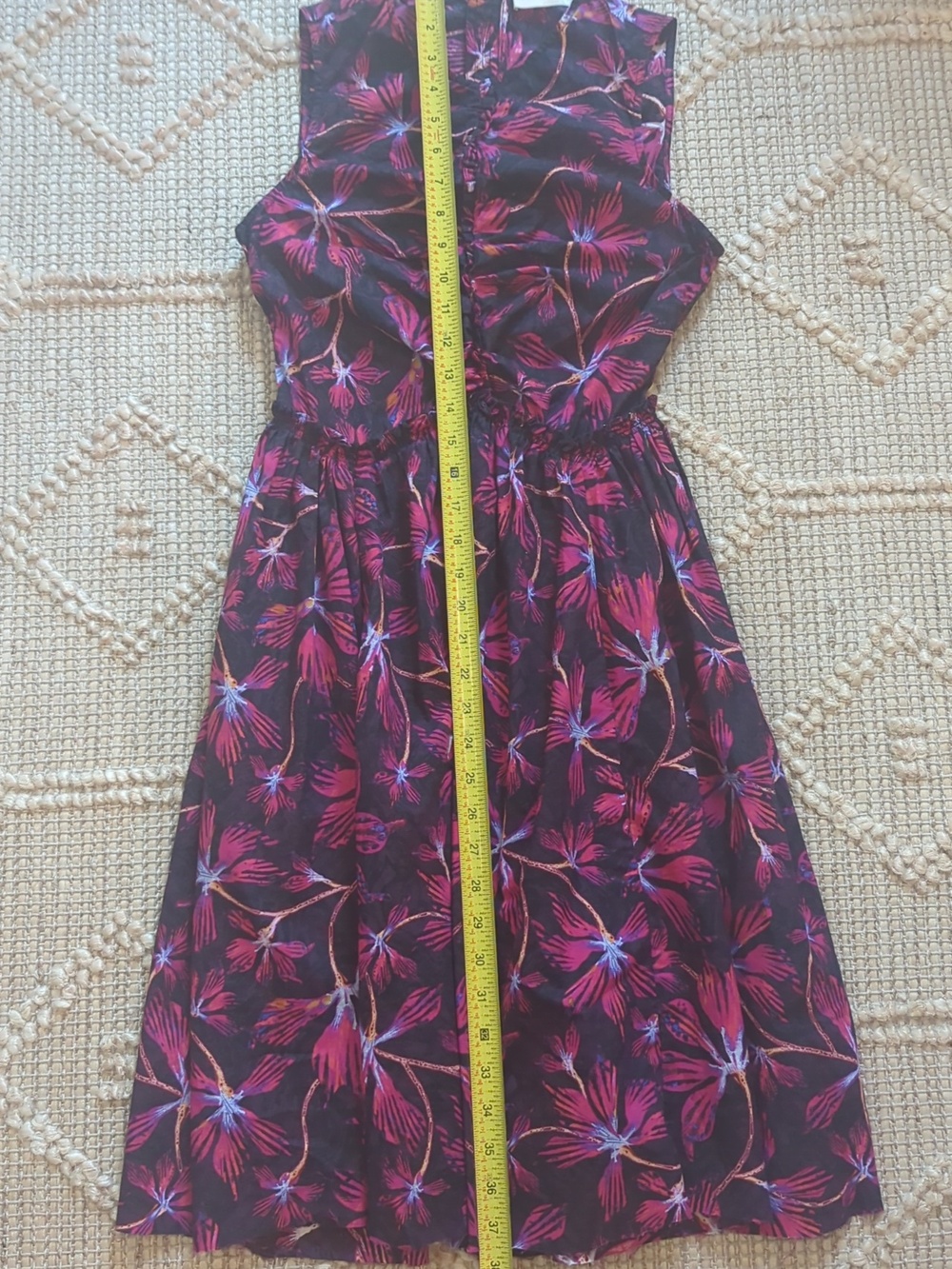 Ulla Johnson Pink Floral Mini Cotton Dress Boho Size Small - Picture 9 of 9